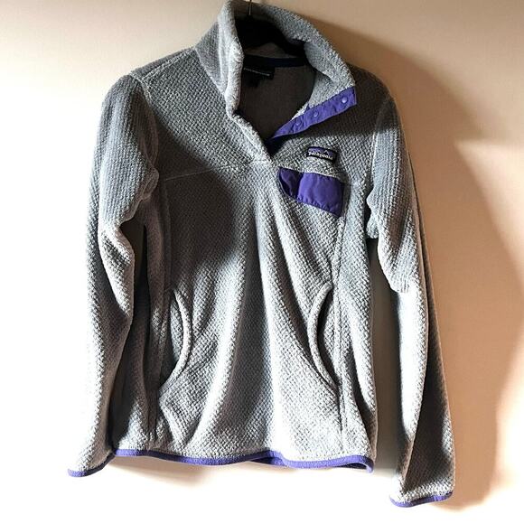 Patagonia re tool fleece gray and purple XS - Picture 2 of 7